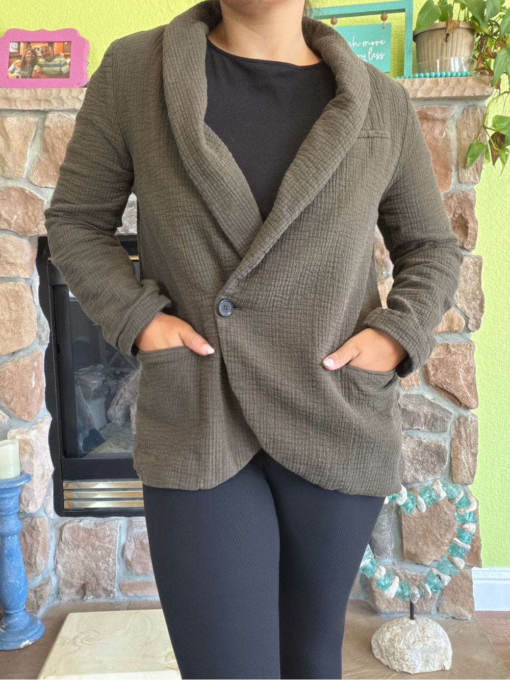 Free people green blazer